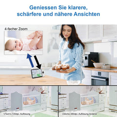 Vtech VM818 HD babymonitor – video-babyfoon met groothoekcamera – HD-video, helder geluid, 5 inch lcd-kleurenscherm en nachtzichtfunctie – met intercomfunctie, slaapliedjes en geluiden