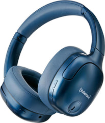 Intenso O400HA Over-Ear Hoofdtelefoon, hybride actieve ruisonderdrukking, tot 75 uur looptijd en Bluetooth 5.3, met muziekmodus, transparantiemodus en snelle oplaadtijd, blauw
