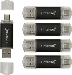 Intenso Twist Line Dual USB-stick, 5 x 32 GB, Super Speed USB 3.2 Gen 1x1 met tot 70 MB/s, USB-C en USB-A, antraciet
