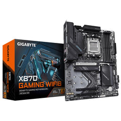 GIGABYTE X870 GAMING WIFI6-moederbord - Ondersteunt AMD Ryzen 9000 CPU's, 8+2+2 fasen VRM, tot 8000MHz DDR5 (OC), 1xPCIe 5.0, Wi-Fi 6, 2,5 GbE LAN, USB 4