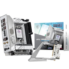 MSI MPG Z890I EDGE TI WIFI-moederbord, mini-ITX - ondersteunt Intel Core Ultra-processors (serie 2), LGA 1851-110A SPS VRM, DDR5-geheugenboost (8600+ MT/s OC), PCIe 5.0 x16, M.2 Gen5, Wi-Fi 7, 5G