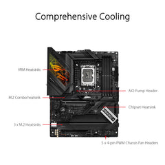 Asus ROG STRIX Z790-H GAMING WIFI, Intel Z790, 1700, ATX, 4 DDR5, HDMI, DP, Wi-Fi 6E, 2.5G LAN, PCIe5, RGB, 4x M.2