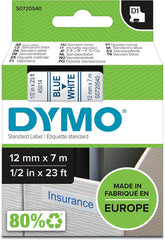 DYMO D1 Labeltape 12 mm x 7 m - Blauw op Wit (S0720540 / 45014)