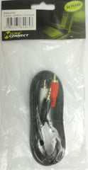 MicroConnect AUDLC2G Audiokabel - 3.5mm Jack naar 2x Tulp RCA - 1,5 meter - Zwart
