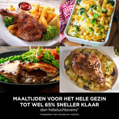 Ninja Foodi FlexDrawer Airfryer, Dubbele Zone met Verwijderbare Verdeler, Grote 10,4L Lade, 7-1, Dual Zone, Olievrij, Vaatwasmachinebestendige Onderdelen met Anti-aanbaklaag, Zwart en Koper, AF500EUCP