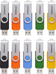 Intenso Basic Line USB-sticks, multipack 10 x 16 GB, USB 2.0, incl. etiketten, kleurrijk