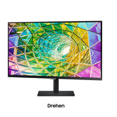 Samsung Professionele pc-monitor 27 inch serie S80A zwart, IPS-paneel, UHD (3840 x 2160), HDMI, DisplayPort, USB-hub, Has Stand en Pivot-functie