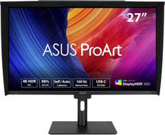 ASUS ProArt Display PA27UCGE Professional 4K Monitor (27 inch, 3840 x 2160 IPS paneel, 160Hz, HDR-10, 600 nits, 98 procent DCI-P3, Delta E<1 kleurnauwkeurigheid, Light Sync, USB-C, DisplayPort, HDMI)