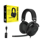 Corsair HS65 SURROUND Gamingheadset (Kunstlederen Oorschelpen van Traagschuim, Dolby Audio 7.1 Surround Sound op PC en Mac, SonarWorks SoundID, Compatibiliteit met Meerdere Platforms) Zwart