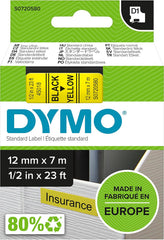 DYMO D1 Labeltape 12 mm x 7 m - Zwart op Geel (S0720580 / 45018)