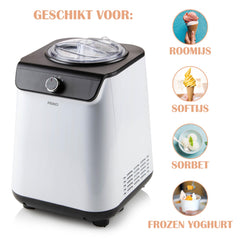 PRIMO PR401IM IJsmachine - IJsmaker - Zelf Vriezend - Met Compressor - 1,2L - Wit/Zwart