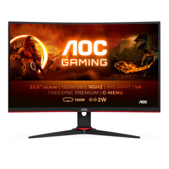 AOC Gaming C24G2AE/BK 24 inch FHD gebogen monitor, 165 Hz, 1ms, FreeSync Premium (1920x1080, HDMI, DisplayPort) Zwart,24 inch FHD Curved