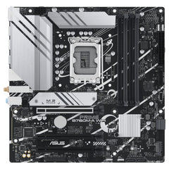 ASUS PRIME B760M-A WIFI moederbord Intel B760, LGA 1700, mATX, DDR5, PCIe 5.0, 2 M.2-sleuven, WiFi 6E, USB 3.2 Gen 2, Type-C, zwart
