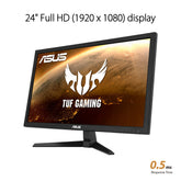 ASUS TUF Gaming VG248Q1B Gaming Monitor - 24 inch FHD (1920x1080), overklokken 165 Hz (gemiddeld 144Hz), Extreme Low Motion Blur, 0,5 ms (GTG), FreeSync Premium