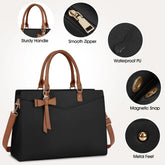 Dakuly Laptoptassen voor vrouwen, 15,6 inch, dameshandtassen, draagtas, grote werktassen, PU-lederen ontwerper-schoudertas voor zakelijk gebruik, kantoor, winkelen of universiteit