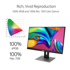 ASUS ProArt PA278QV Professionele monitor (voor beeldbewerking, WQHD, 100% sRGB, 75Hz, HDMI, DisplayPort, USB 3.0, Ergonomisch), 68,58 cm (27 inch) zwart