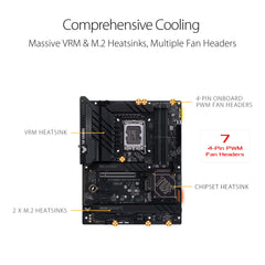 ASUS TUF Z790 PLUS - Intel LGA 1700 ATX VRM 20+1-fasig moederbord, DDR5, vijf M.2-sleuven, PCIe 5.0, Thunderbolt 4 USB Type-C-poort, Wi-Fi 6E, AI-overclocking en Aura Sync RGB