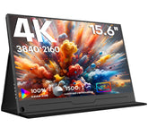 HONGO Portable Monitor 4K, 15.6" UHD 3840x2160 Draagbare Scherm IPS 100% sRGB, Draagbare Display HDR Monitor Extender en HDMI/Type-C/USB-C Poort, Draagbare Monitor voor Laptop/PC/Mac/PS4/5/Xbox/Phone