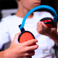 STEALTH C6-100 Neon Red & Blue Over Ear Gaming Headset PS4/PS5, XBOX, Switch, PC with Flexible Mic, 3.5mm Jack, 1.5m Cable, Lightweight, Comfortable and Durable