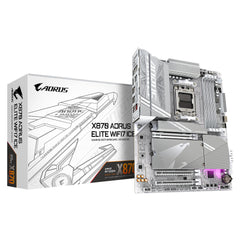 GIGABYTE X870 AORUS ELITE WIFI7 ICE Motherboard - Supports AMD Ryzen 9000 CPUs, 16+2+2 Phase Digital VRM, up to 8000MHz DDR5 (OC), 3xPCIe 5.0, Wi-Fi 7, 2.5GbE LAN, USB 4