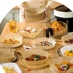 HONYAO Airfryer Bakpapier 20-25cm, 100 stuks Wegwerp Bakpapier XXL voor Hetelucht Friteuse 4,2-7,3 L, non-stick Air Fryer Papieren Voeringen voor Frituren, Bakken, Braden en Oliebestendig - Vierkante