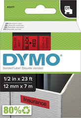 Dymo D1 Labeltape 12 mm x 7 m - Zwart op Rood (S0720570)
