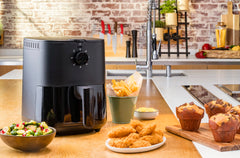 Tefal Easy Fry Essential heteluchtfriteuse, capaciteit 3,5L / 600 gram, olievrije friteuse, compact design, snel koken, energiebesparend, krokante resultaten, gezond koken, manuele instelling, EY1308