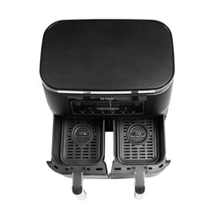 Ninja Foodi Dual Zone Digitale Airfryer, 2 Laden, 7,6L, 6-in-1, Olievrij, Airfryen, Braden, Bakken, Opwarmen, Drogen, Kookt 4-6 Porties, Vaatwasmachinebestendige Manden, Antibaklaag, Zwart AF300EU