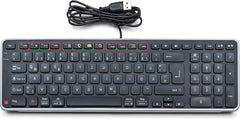 Contour Balance Keyboard | bekabeld toetsenbord | QWERTZ lay-out | super plat computertoetsenbord | nummerblok + mediatoetsen | voor thuis en op het werk | voor Windows en Mac