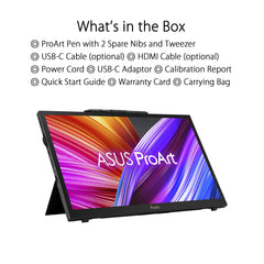 ASUS ProArt PA169CDV Pen Display Monitor, 15,6 inch, IPS, 4K UHD, WACOM EMR, 100% sRGB, Calman-geverifieerd, Pantone-gevalideerd, USB-C, 10-punts touchscreen, wijzerplaat, bedieningspaneel
