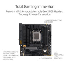 ASUS Carte mère TUF Gaming B650M-PLUS WiFi (AMD,AM5, DDR5, mATX)
