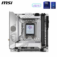 MSI MPG Z890I EDGE TI WIFI-moederbord, mini-ITX - ondersteunt Intel Core Ultra-processors (serie 2), LGA 1851-110A SPS VRM, DDR5-geheugenboost (8600+ MT/s OC), PCIe 5.0 x16, M.2 Gen5, Wi-Fi 7, 5G