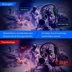 Gvyugke 2,4 GHz Wireless Gaming Headset voor PC, PS4, PS5, Mac, Switch, Bluetooth draadloze hoofdtelefoon met afneembare microfoon met ruisonderdrukking, 3,5 mm kabelmodus voor de Xbox-serie