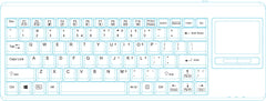 Perixx PERIBOARD-515 H Plus Keyboard met touchpad (QWERTY US lay-out) - bekabelde USB-connector met 2 x USB-hub - geschikt voor professioneel of industrieel gebruik