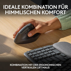 Logitech Wave Keys draadloos ergonomisch toetsenbord - Grafiet, Pan Nordic QWERTY indeling