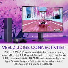 Dell G2724D 27" QHD (2560x1440) Gaming Monitor, 165Hz, Fast IPS, 1ms, AMD FreeSync Premium, NVIDIA G-SYNC Compatible, 99% sRGB, HDR 400, 2x DisplayPort, HDMI, 3 Jaar Garantie
