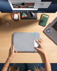 tomtoc 360° Laptop Sleeve hoes voor 16 inch MacBook Pro M4/M3/M2/M1 Pro/Max A3403 A3186 A2991 A2780 A2485 2024-2019, waterafstotend, schokbestendig, lichtgewicht laptoptas met opbergvak accessoires