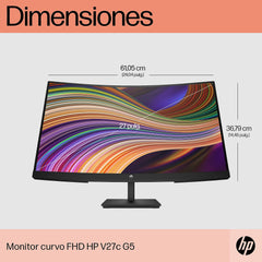 HP V27c G5 FHD Curved Monitor 68,6 cm (27") 1920 x 1080 Pixels Full HD LCD Zwart