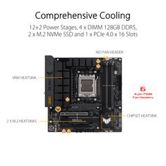ASUS Carte mère TUF Gaming B650M-PLUS WiFi (AMD,AM5, DDR5, mATX)