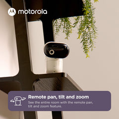 Motorola Nursery PIP1010 Con Babyfoon - Baby Camera - Bedienen met Motorola Nursery App - Kantelen, Draaien en Inzoomen - Nachtzicht, Twee-Weg Communicatie, Slaapliedjes en Meer - Wit