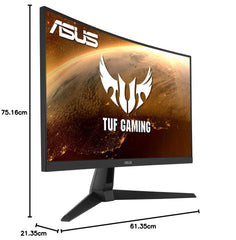 ASUS TUF Gaming VG27WQ1B gebogen gamingmonitor - 27 inch WQHD (2560x1440), 165 Hz (boven 144 Hz), extreem lage bewegingsonscherpte, adaptieve synchronisatie, FreeSync Premium, 1 ms (MPRT), HDR10