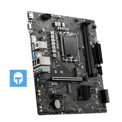 MSI PRO H610M-G DDR4-moederbord, micro-ATX - ondersteunt Intel 12e generatie Core-processors, LGA 1700 - 2x DIMM's (3200 MHz), 1x PCIe 4,0x6-sleuf, 1xM.2 Gen3, USB 3.2 Gen1, 1G LAN, HDMI 2.1 en DP 1.4 en VGA, zwart