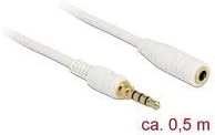 DeLOCK 3.5 mm Jack Verlengkabel - 4-pin M/V - 0.5 meter - Wit