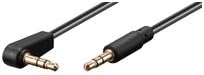 MicroConnect AUDLL1A Audiokabel - 3.5 mm Jack naar Jack (90° Haaks) - 1 meter - Zwart
