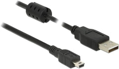 DeLOCK USB 2.0 Kabel - USB-A naar Mini-B - 0,5 Meter - Zwart