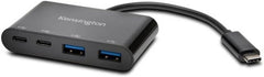 Kensington USB-C 4-Poorten Hub, Overdrachtsnelheden Tot 5 Gbps - Plug & Play-Installatie, Dell, Windows, Macbook USB Adapter, K39124EU