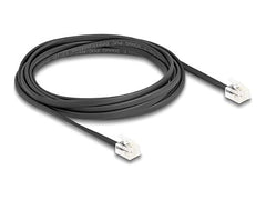 DeLOCK 90619 Platte Telefoonkabel - RJ11 naar RJ11 - 1:1 Verbonden - 3 meter - Zwart