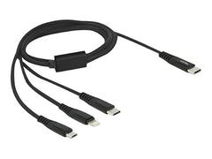 DeLOCK 3-in-1 USB-C Oplaadkabel - Lightning, Micro-USB & USB-C - 1 meter - Zwart