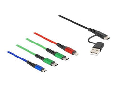 DeLOCK 87035 Multi USB Oplaadkabel - USB-A / USB-C naar USB-C, Lightning & Micro-USB - 1.2m