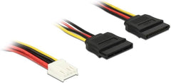 DeLOCK Interne Voedingskabel - Floppy 4-pin naar 2x SATA 15-pin - 30 cm
